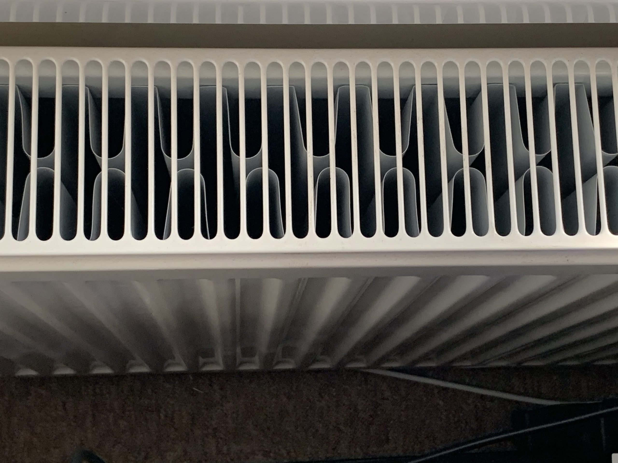 Photo showing a double convector radiator.